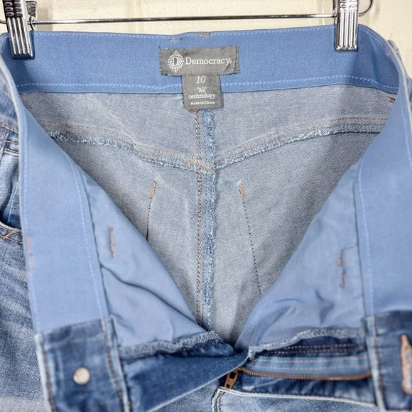 Democracy Ab Technology High Rise Wide Leg Jeans Size 10 Light Wash Stretch - Picture 9 of 12